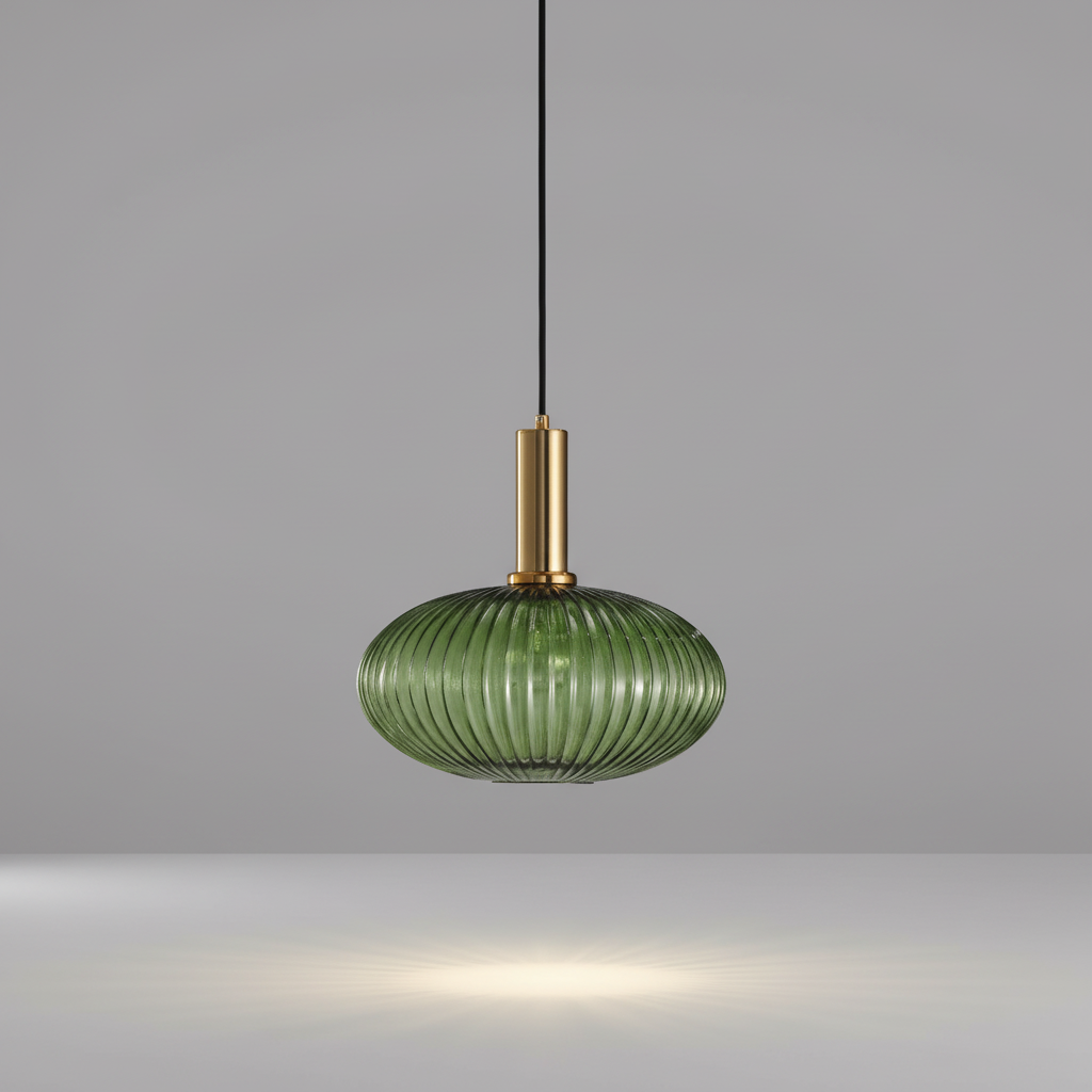 Retro Pendant Light Fixture - Glass Shade Design