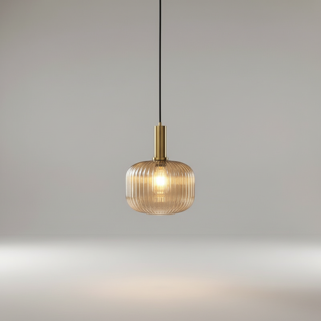 Retro Pendant Light Fixture - Glass Shade Design