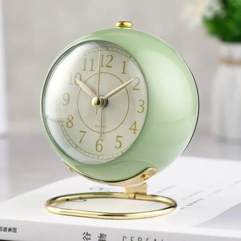 Charming Retro Alarm Clock with Quiet Operation & Soft Glow
