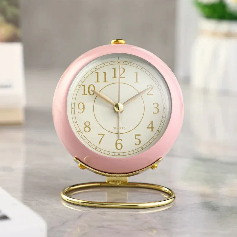 Charming Retro Alarm Clock with Quiet Operation & Soft Glow