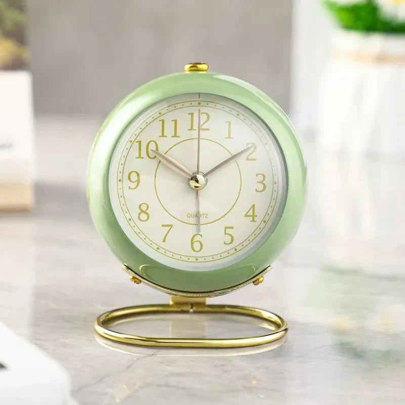 Charming Retro Alarm Clock with Quiet Operation & Soft Glow