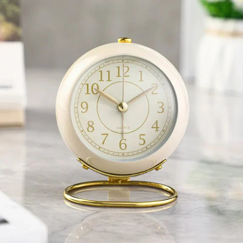 Charming Retro Alarm Clock with Quiet Operation & Soft Glow
