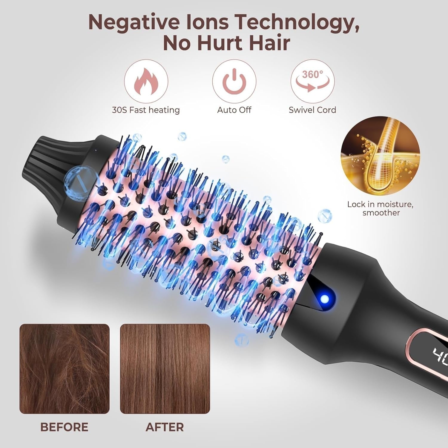 Effortless Styling Hair Brush | Quick Heat for Shiny Results