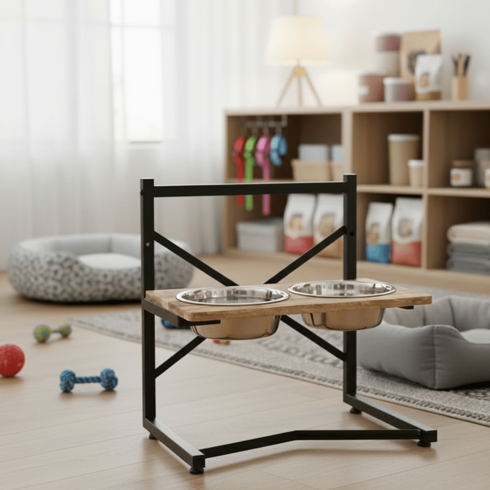 Elevated Pet Dining Station with Durable Steel Bowls