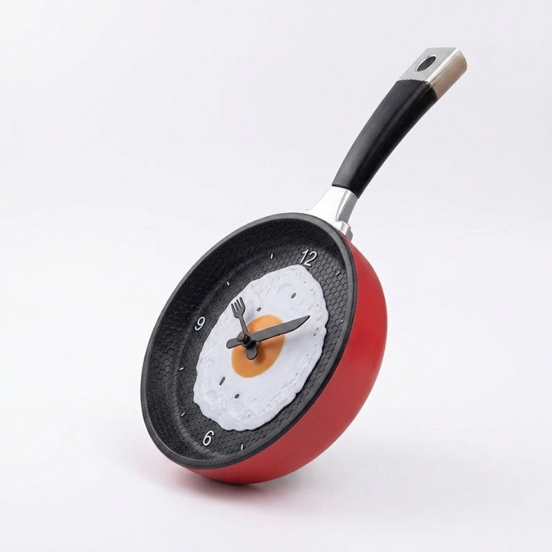Quirky Egg Fryer Wall Clock for Playful Spaces
