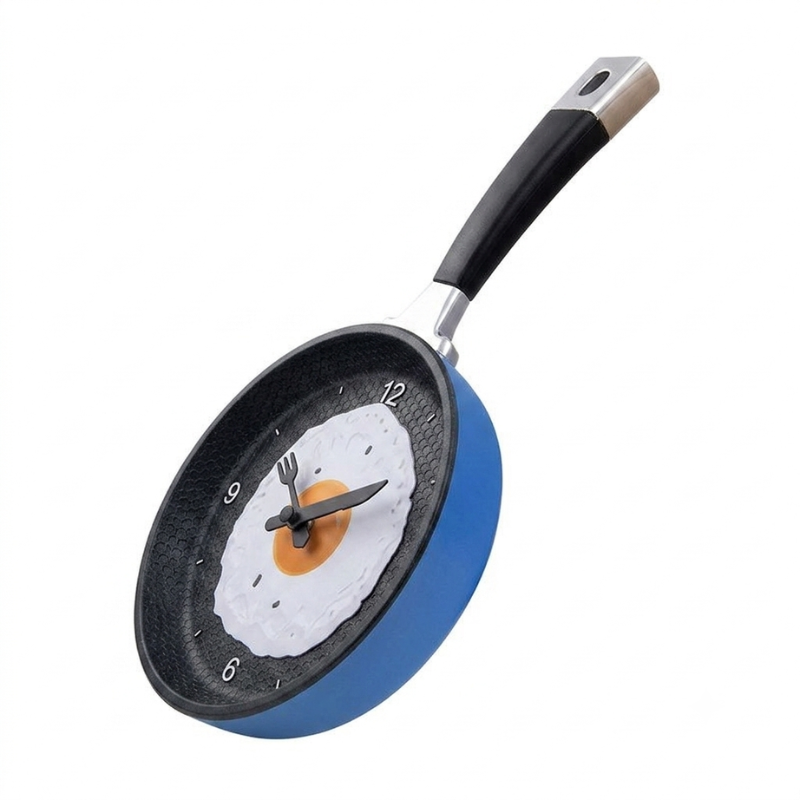 Quirky Egg Fryer Wall Clock for Playful Spaces