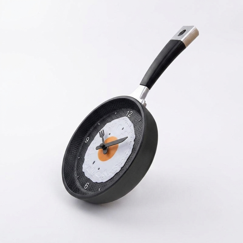 Quirky Egg Fryer Wall Clock for Playful Spaces