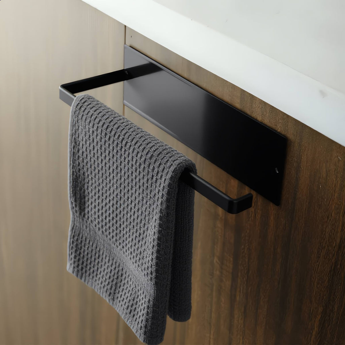 Adhesive Wall-Mounted Towel Organizer for Easy Access