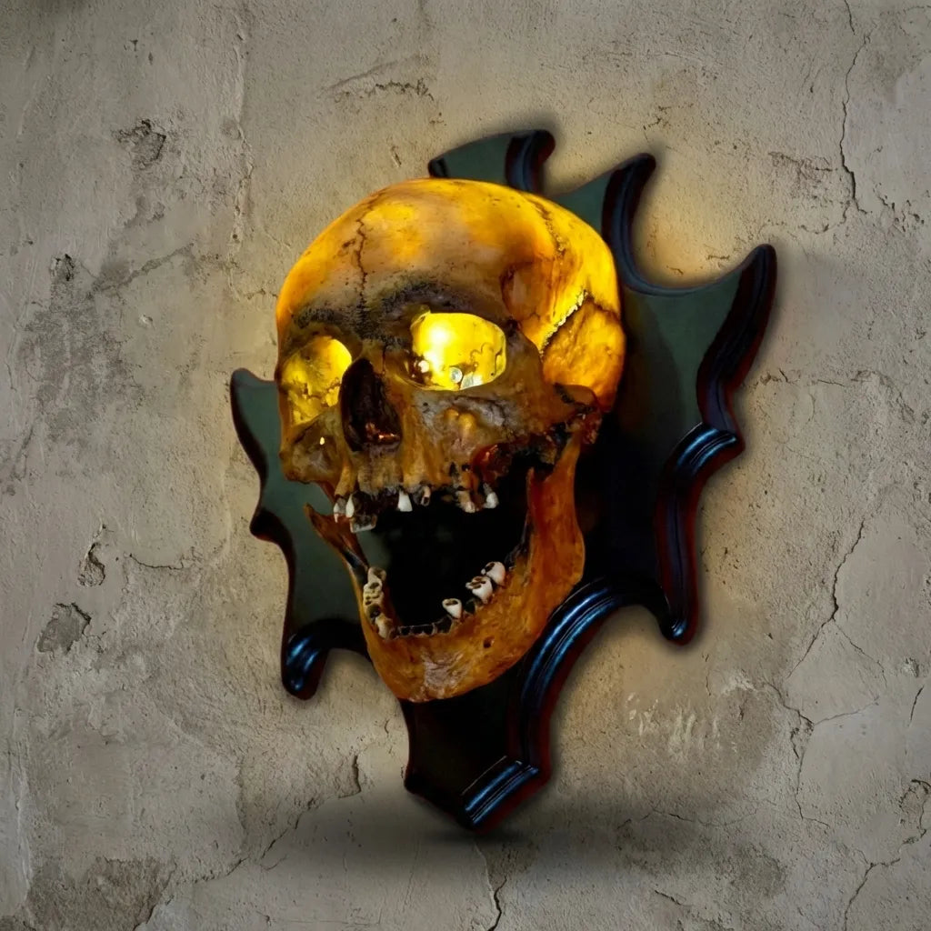 Skull Shaped Wall Light Fixture