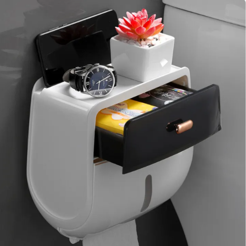 Space-Saving Wall-Mounted Tissue Dispenser for Bathrooms