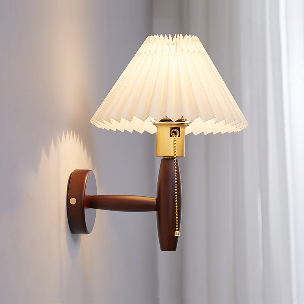 Elegant Walnut Wood Wall Lamp for Indoor Spaces