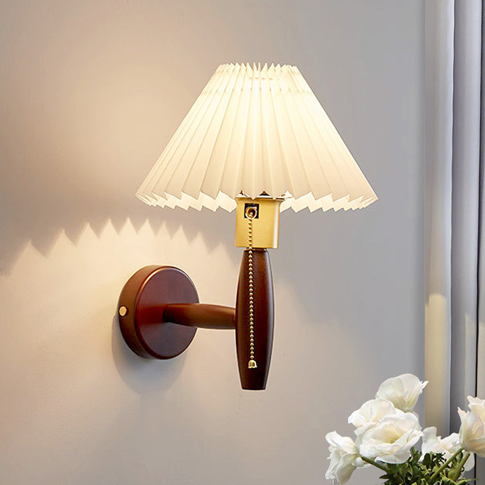Elegant Walnut Wood Wall Lamp for Indoor Spaces