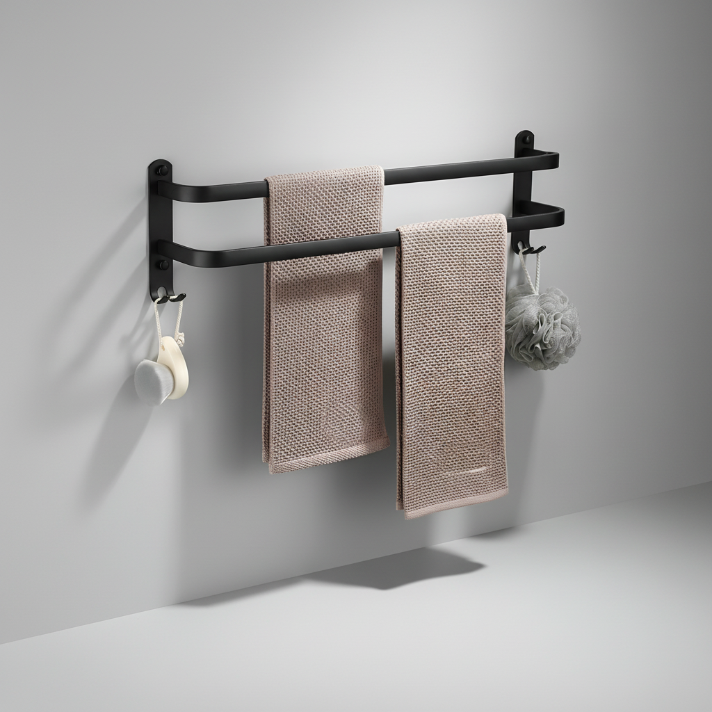 Metal Towel Rack for Wall Installation - Space-Saving Design