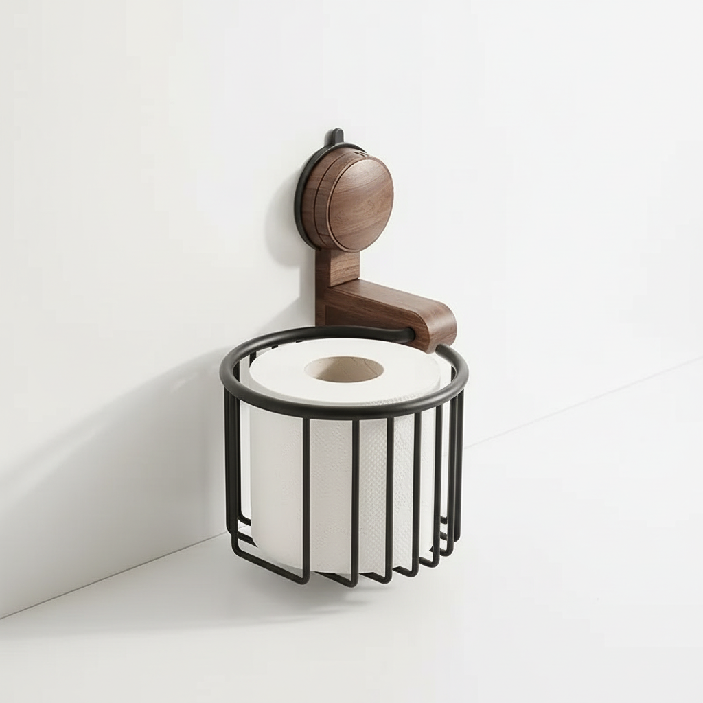 Walnut Wall-Mounted Toilet Tissue Dispenser