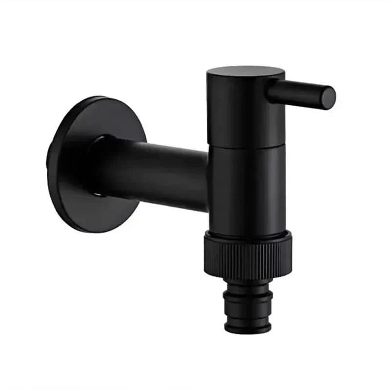 Sleek Matte Black Wall-Mounted Faucet for Versatile Spaces