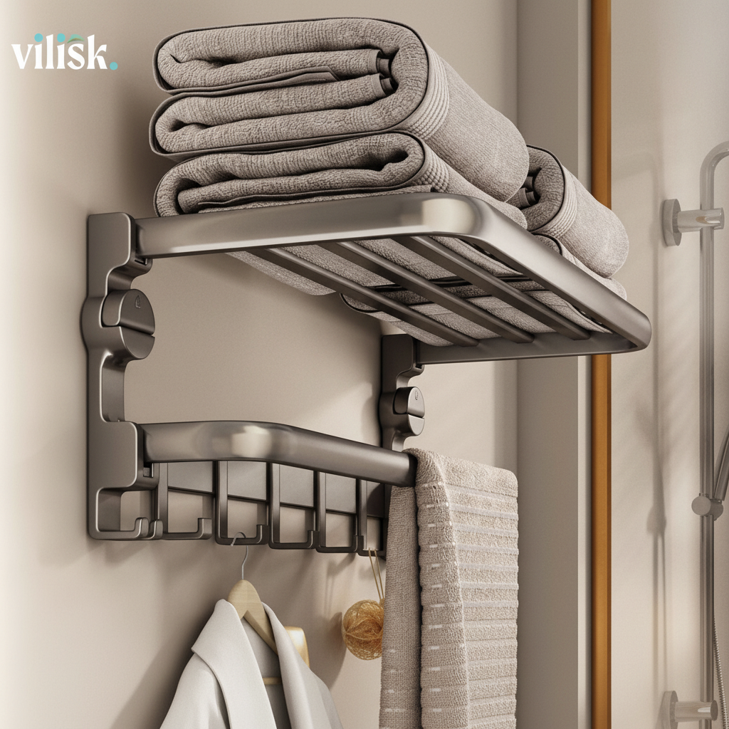 Mounted Towel Shelf for Wall Installation