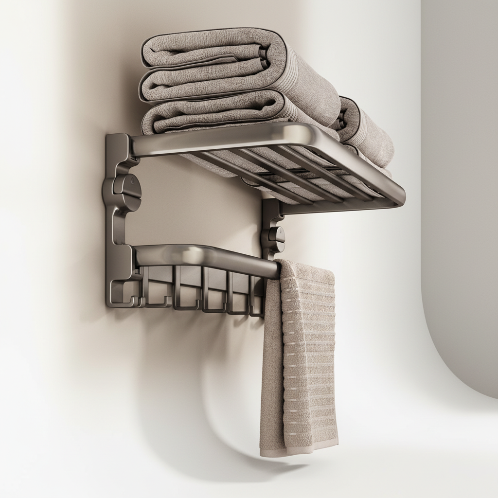 Mounted Towel Shelf for Wall Installation