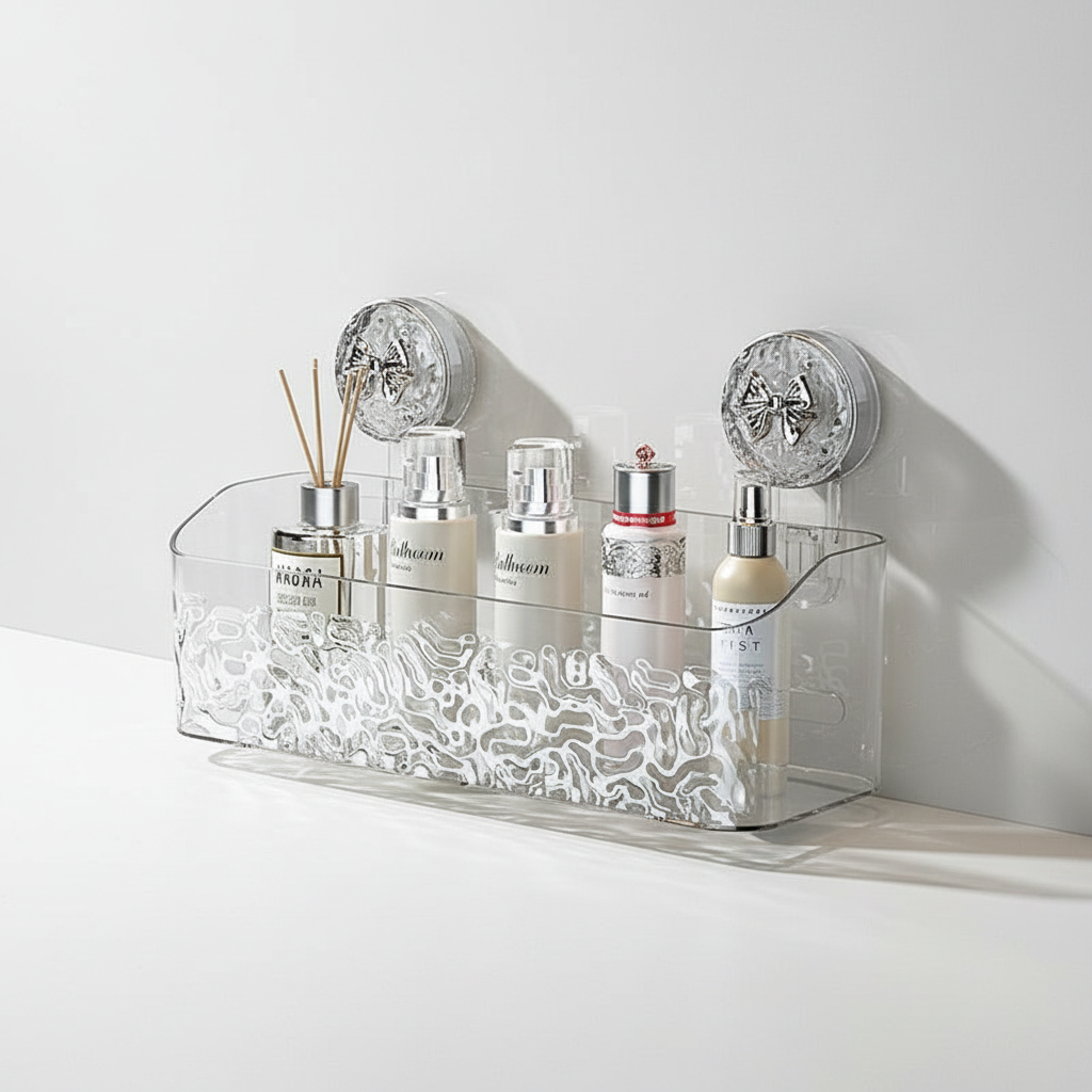 Suction Cup Mounted Wall Shelf - Easy Install Storage Solution
