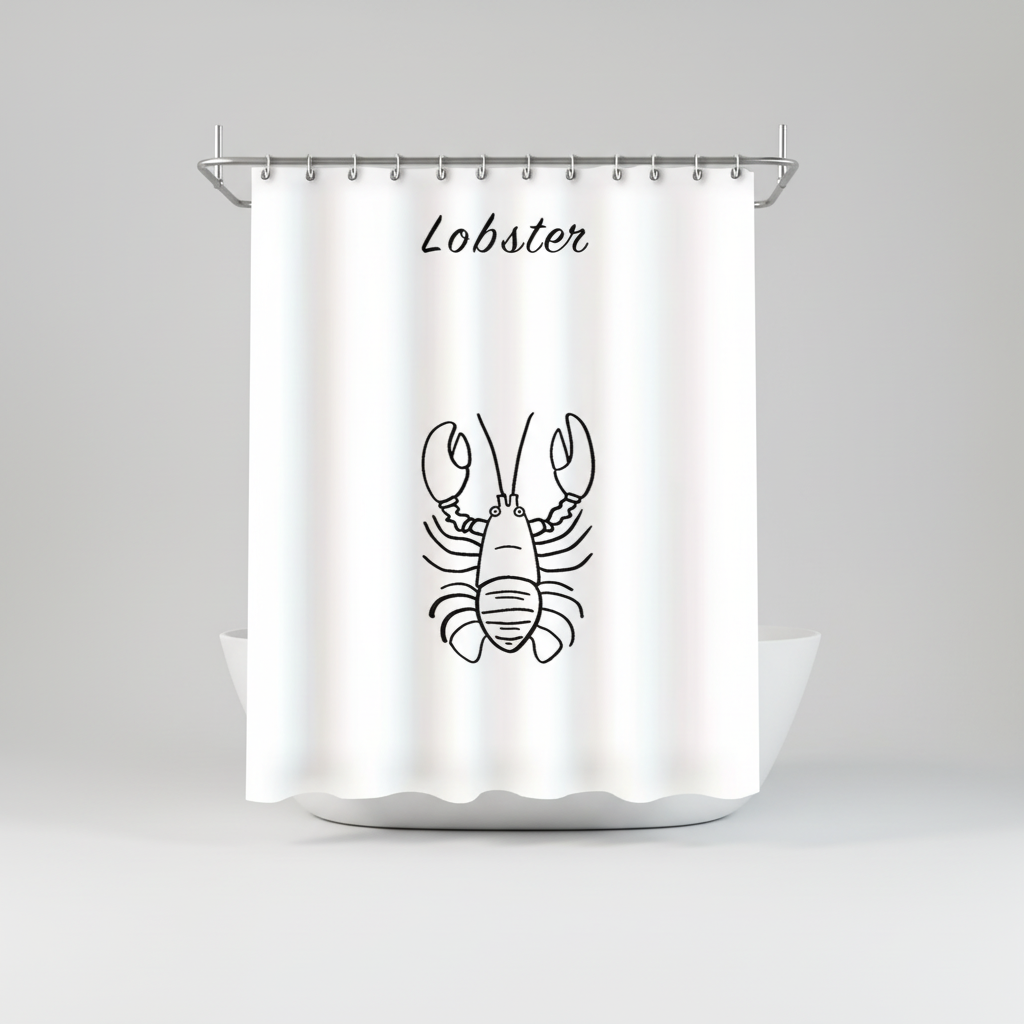 Water-resistant Polyester Shower Curtain - Coastal Design