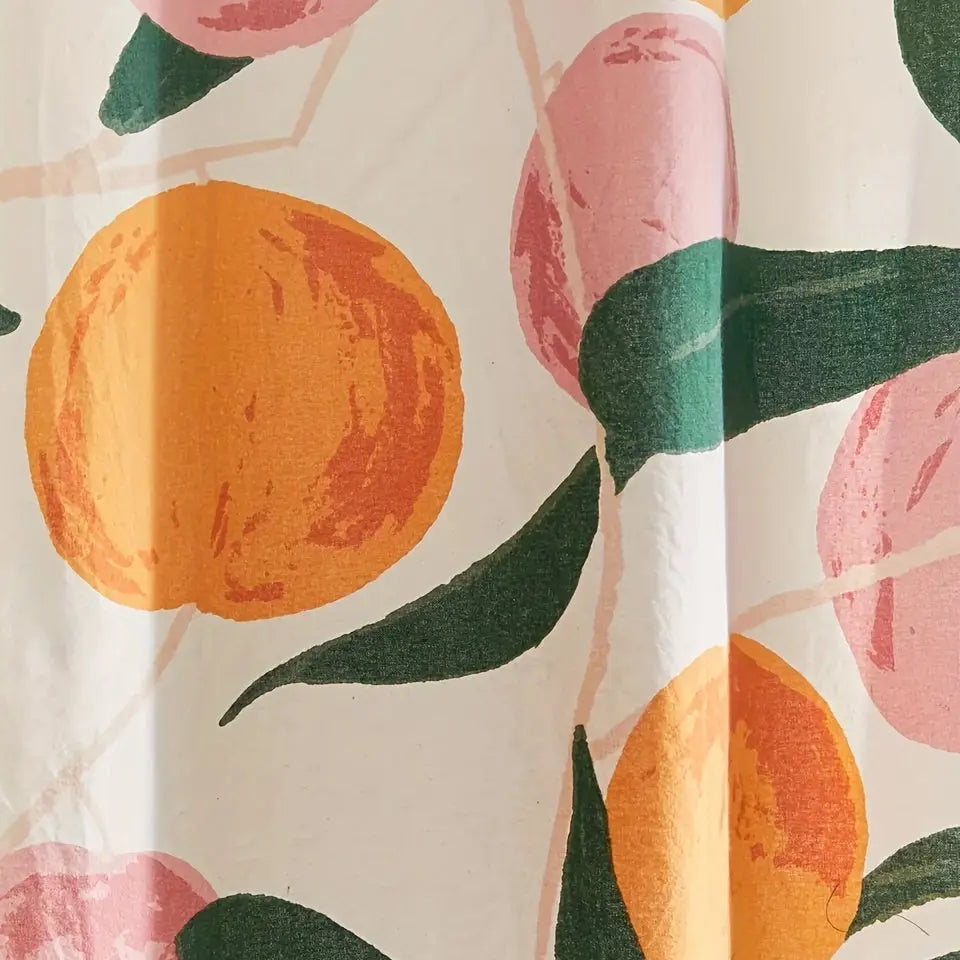 Peach-Colored Water-Resistant Polyester Shower Curtain