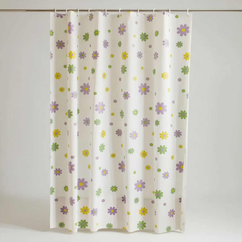 Polyester Waterproof Shower Curtain - Coastal Design