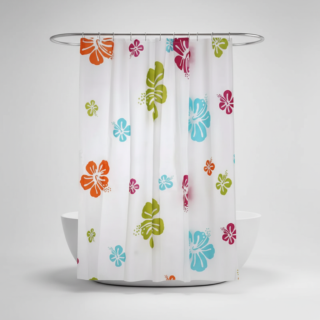 Polyester Waterproof Shower Curtain - Coastal Design