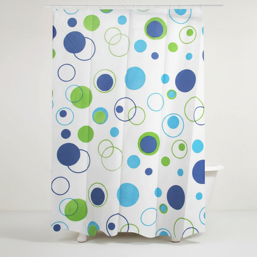 Polyester Waterproof Shower Curtain - Coastal Design