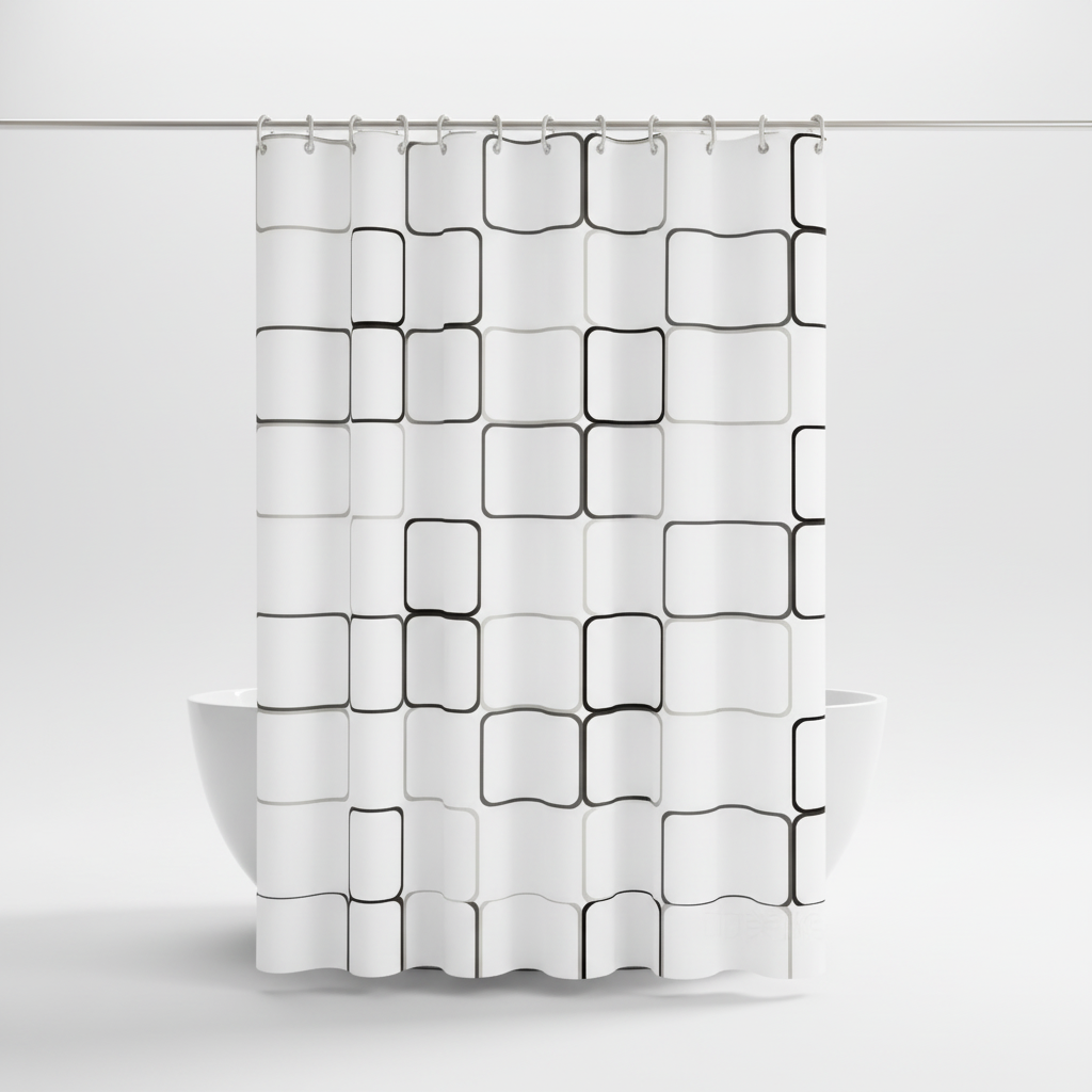 Water-Resistant Semi-Opaque Shower Curtain