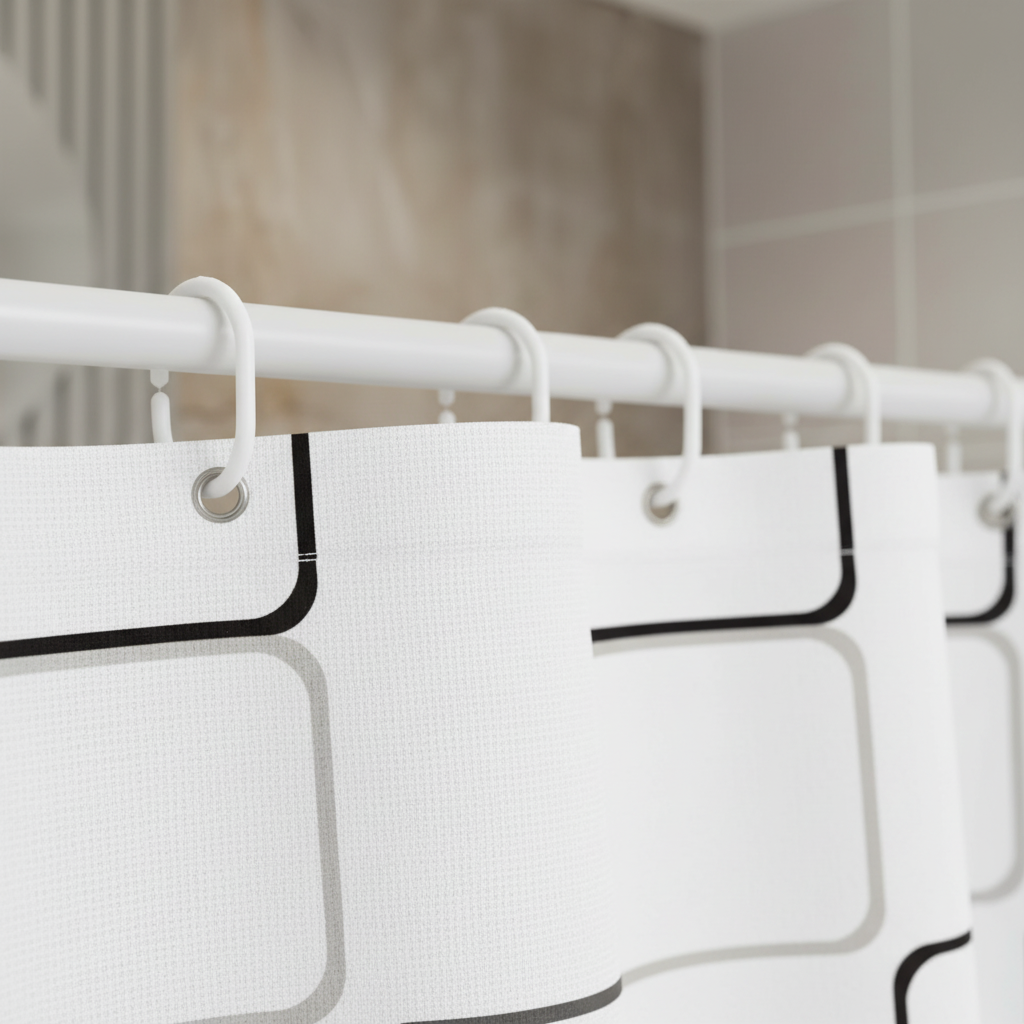 Water-Resistant Semi-Opaque Shower Curtain