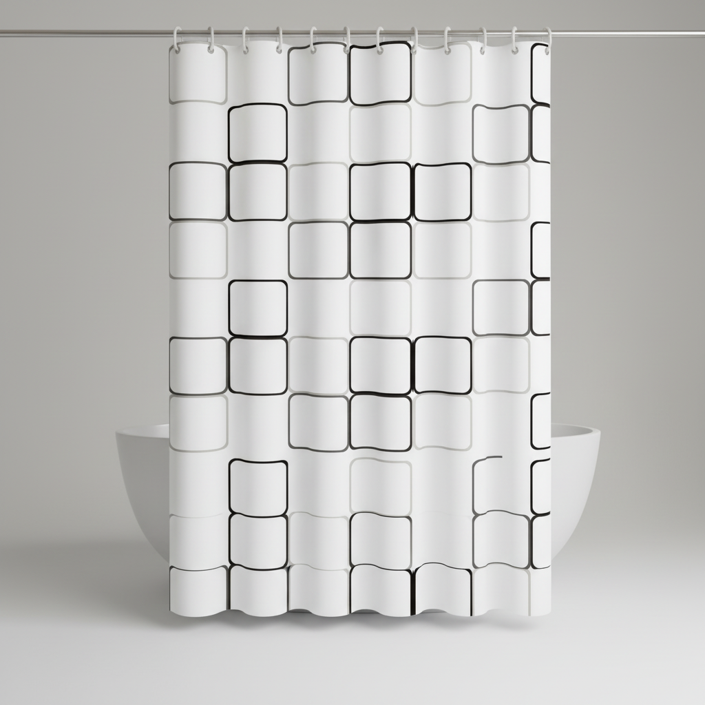 Water-Resistant Semi-Opaque Shower Curtain