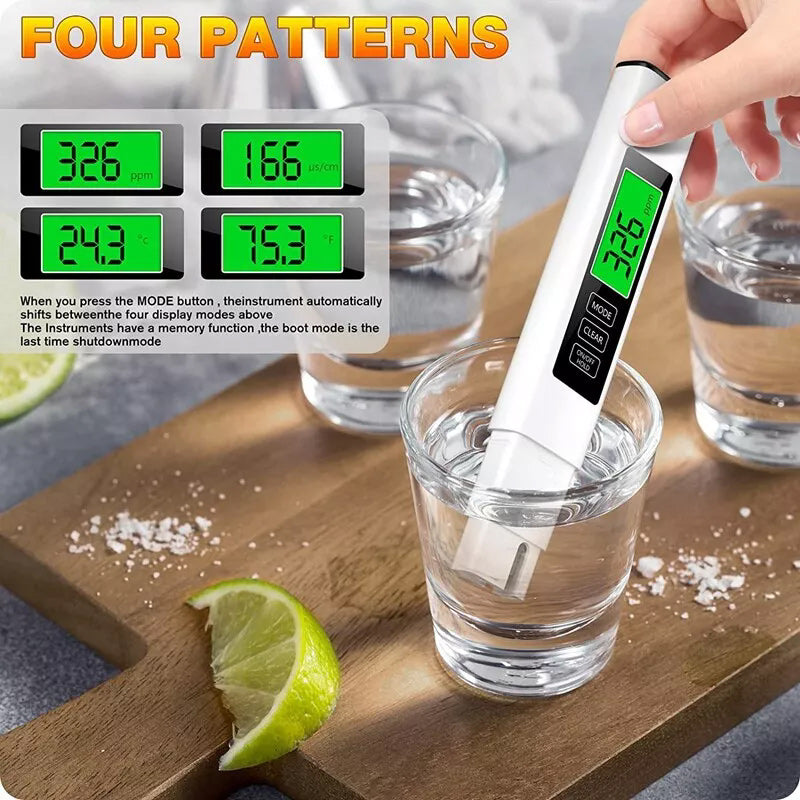 Smart Water Quality Analyzer | 4-in-1 TDS Meter with Enhanced Display