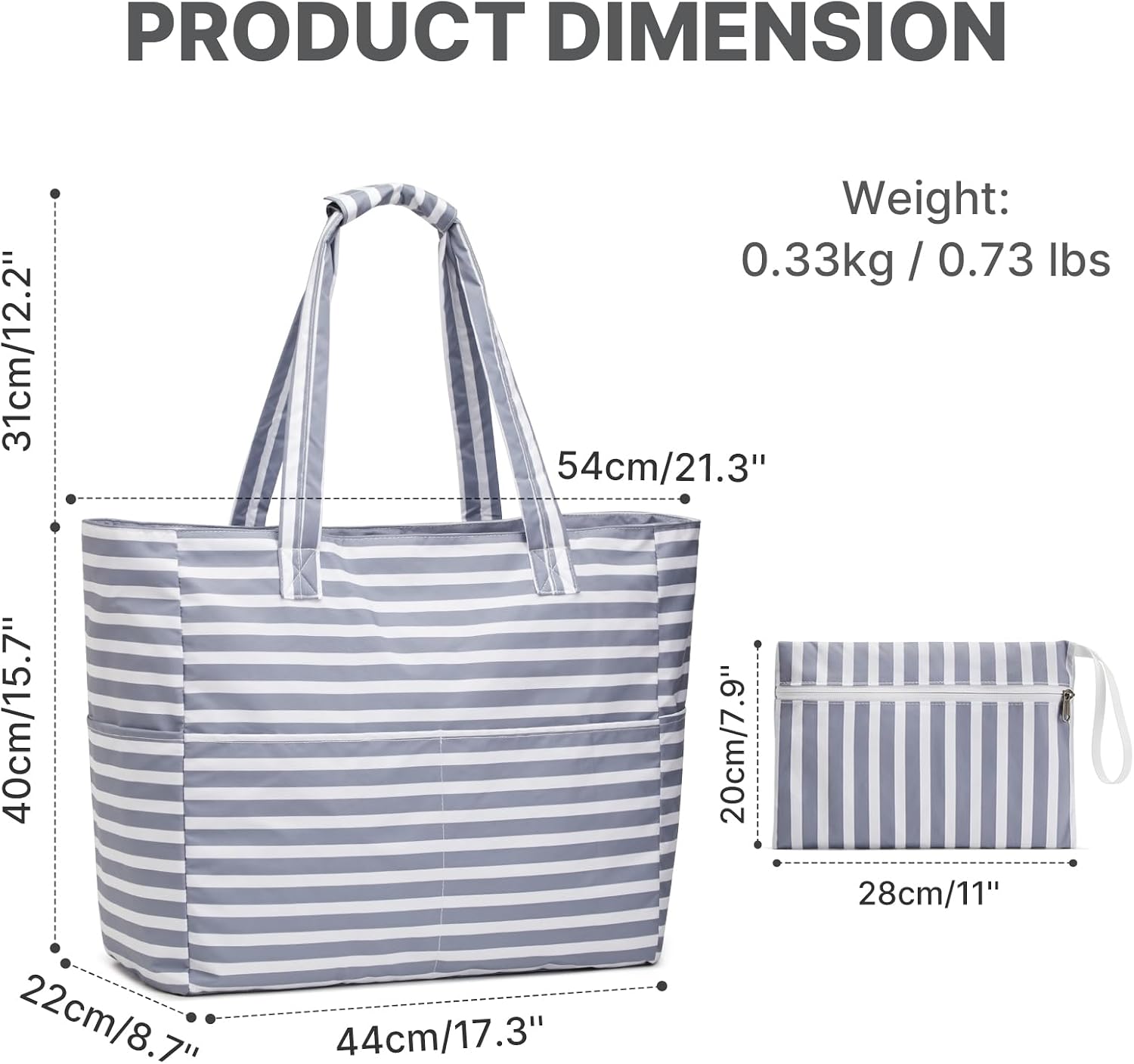 Versatile Waterproof Beach Bag with Generous Storage & Wet Pocket