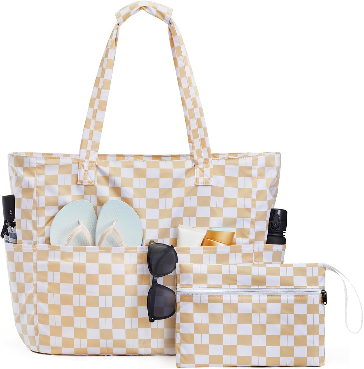 Versatile Waterproof Beach Bag with Generous Storage & Wet Pocket