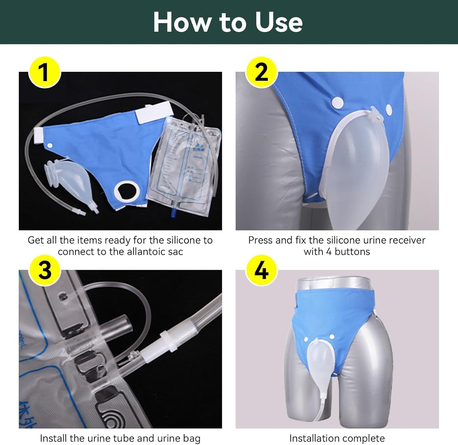 Portable Urine Collection System | Adjustable Fit & 1000 mL Capacity
