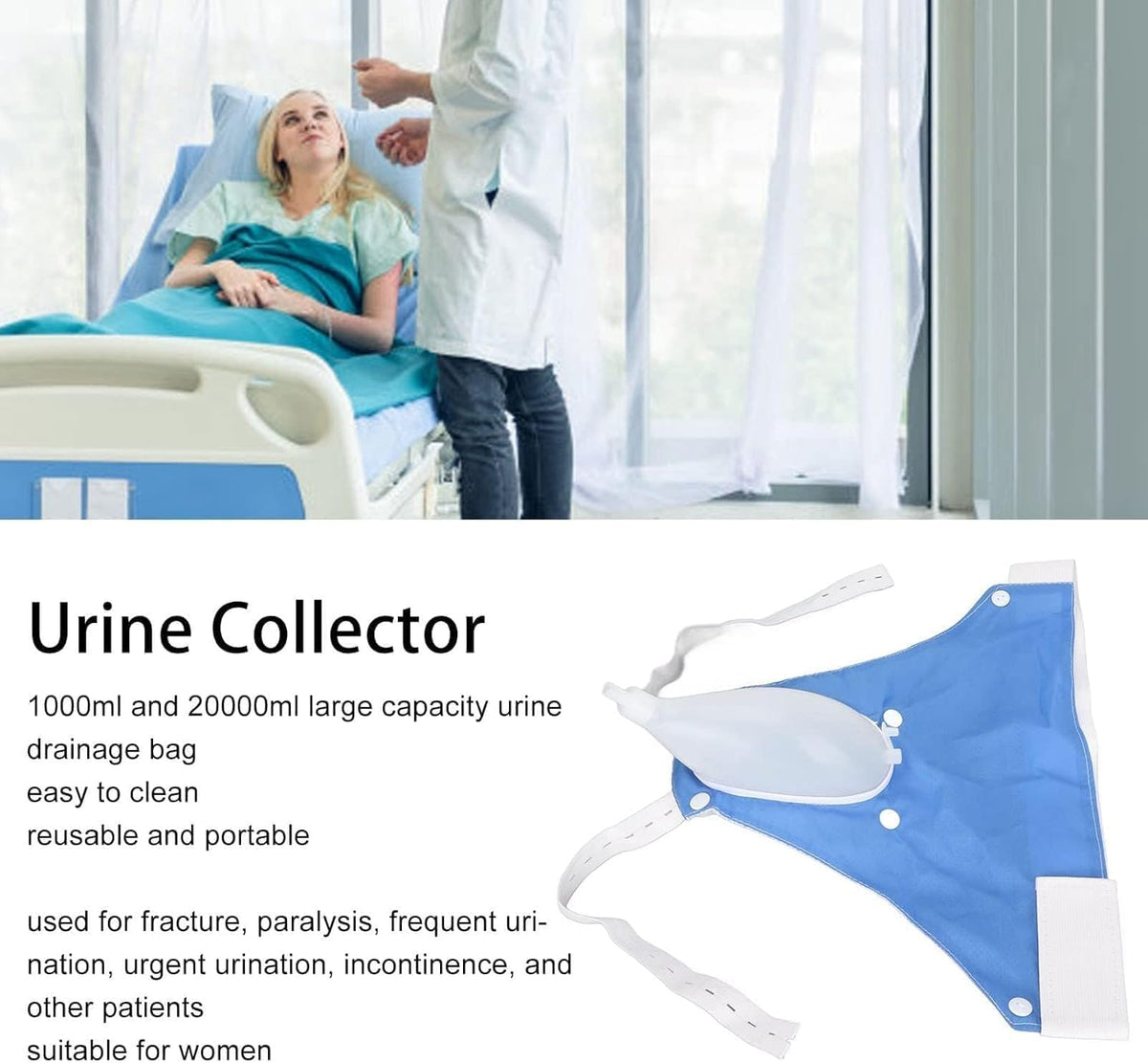 Comfort-Fit Wearable Urine Collection Device with 1000 mL Capacity