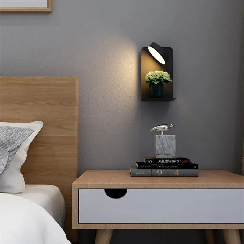 FlexiGlow | Adjustable Wall Light with Built-In Charging Station