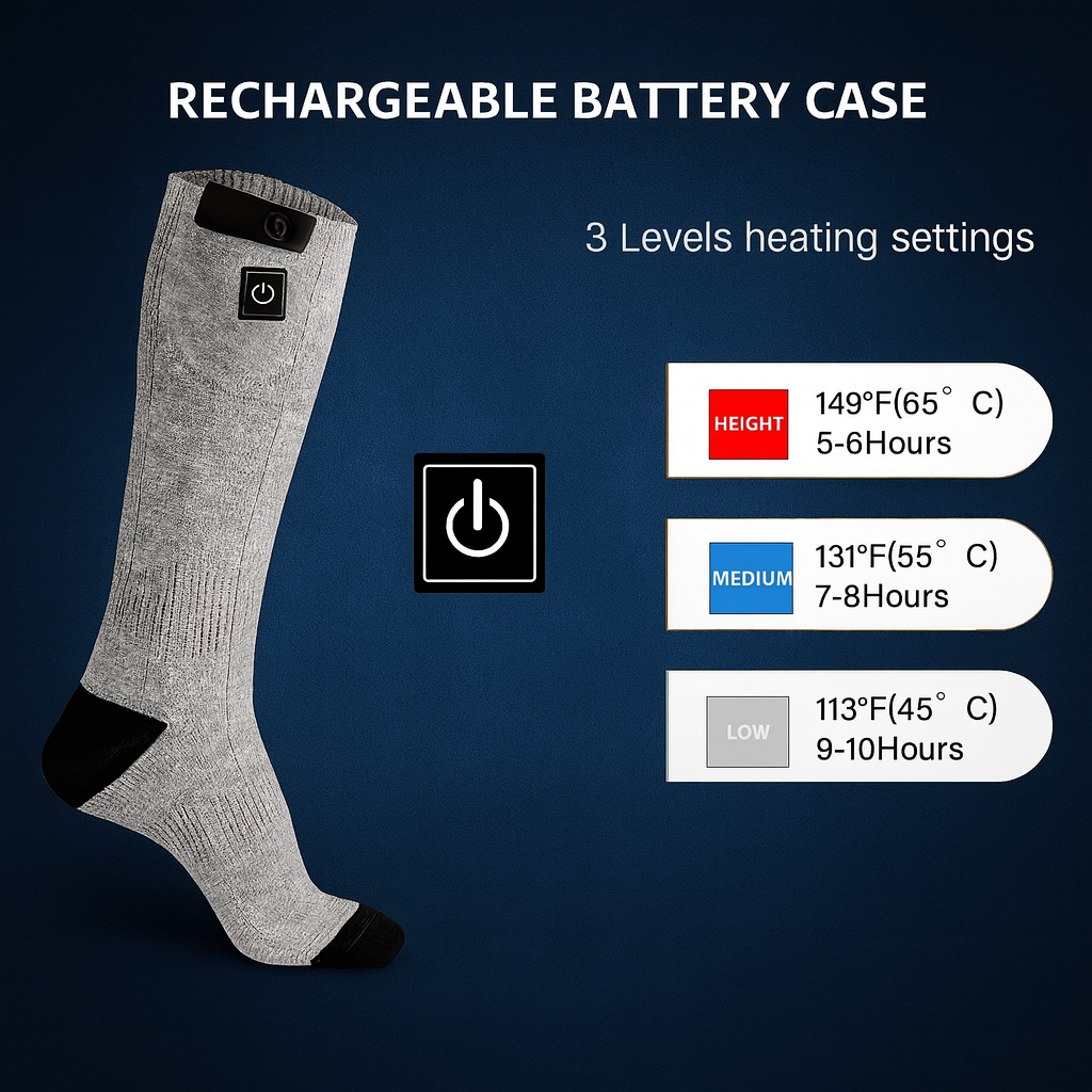 ThermoFlex Rechargeable Heated Socks | Rapid Heat Technology for Winter Adventures