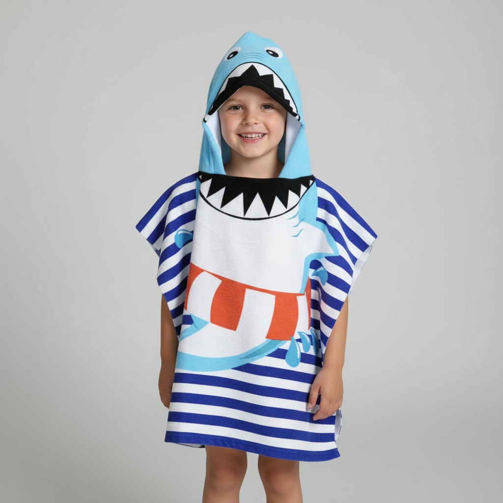 Hooded Soft Bath Towel for Kids - Adventure Theme
