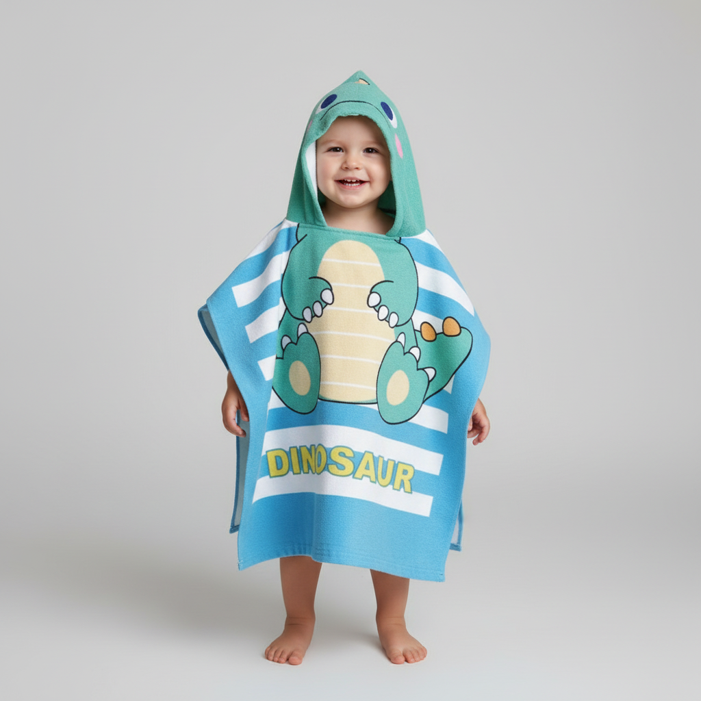 Hooded Soft Bath Towel for Kids - Adventure Theme