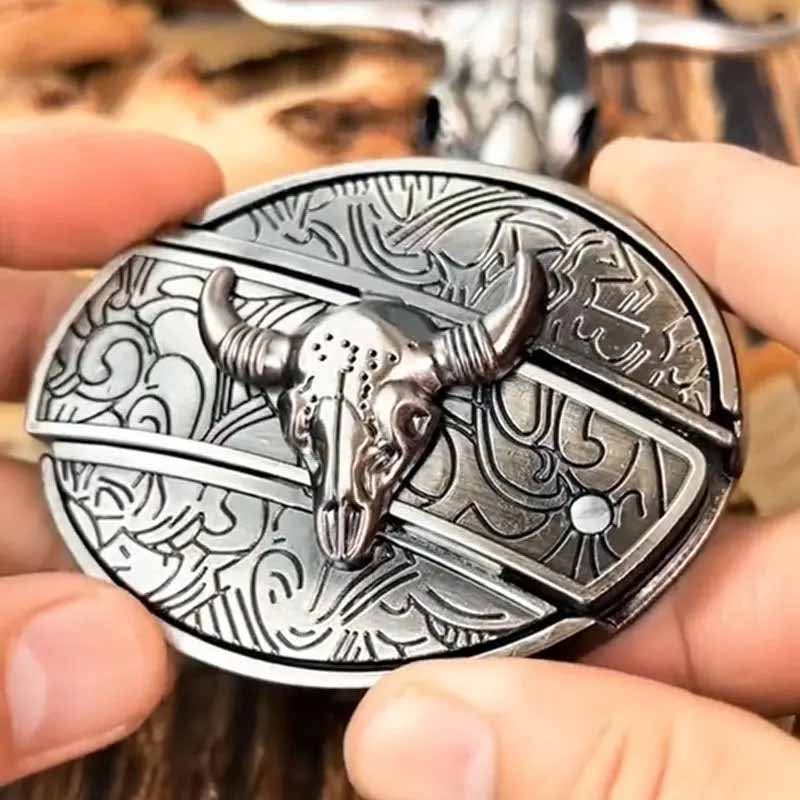 Rustic Charm | Bull Skull Belt Buckle with Vintage Appeal | Sturdy Zinc Alloy for Daily Use