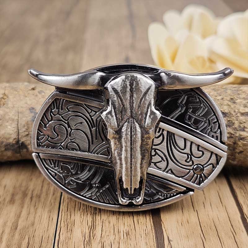Rustic Charm | Bull Skull Belt Buckle with Vintage Appeal | Sturdy Zinc Alloy for Daily Use