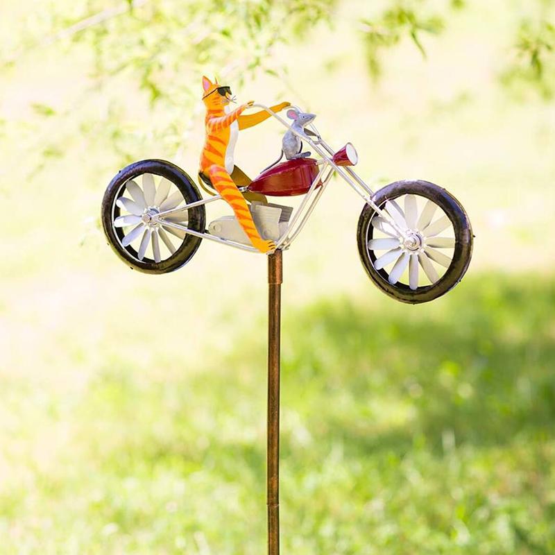 Charming Animal Bicycle Spinner for Enchanting Gardens