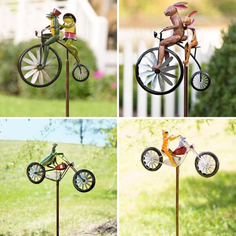 Charming Animal Bicycle Spinner for Enchanting Gardens