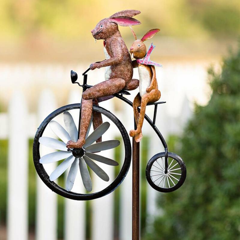 Charming Animal Bicycle Spinner for Enchanting Gardens