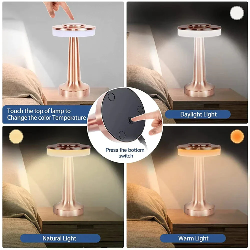 Wireless Rechargeable Desk Lamp - Portable LED Light