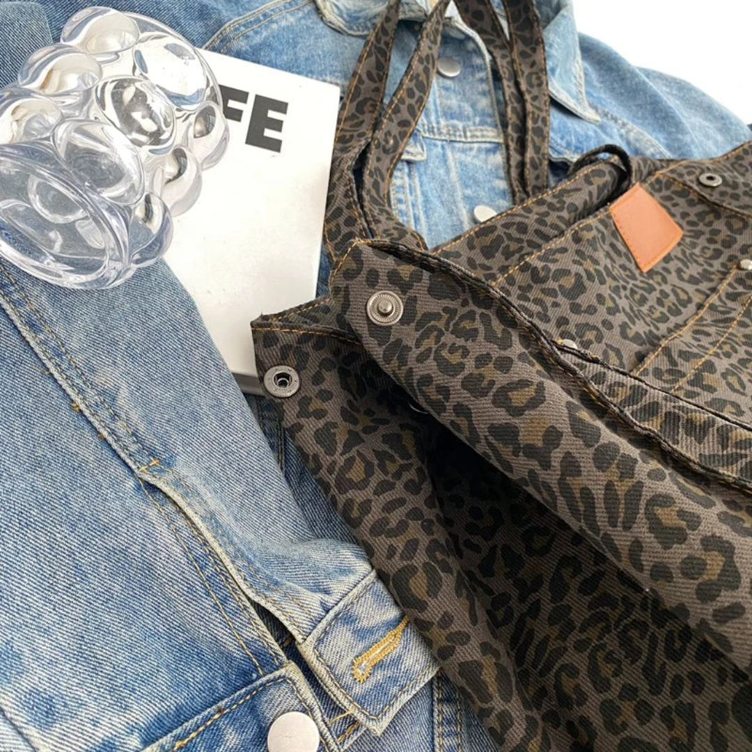 SavvyStyle | Chic Leopard Print Handbag with Generous Space