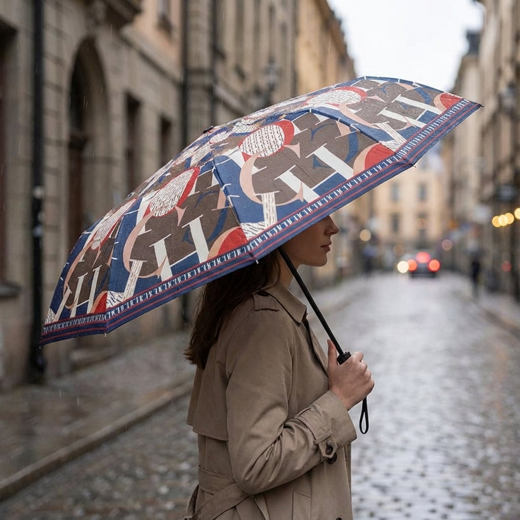 Folding Umbrella for Wind Protection - Compact Design