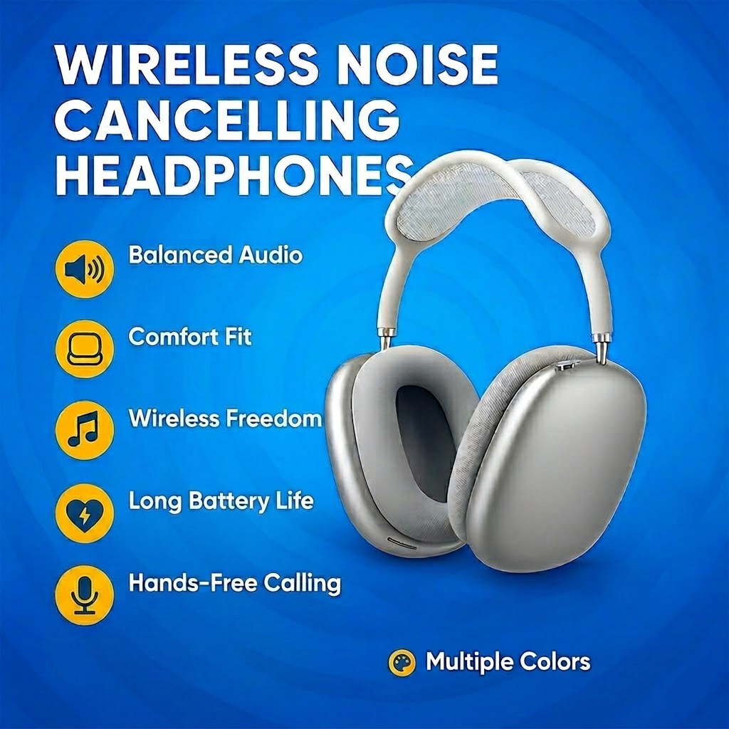 Comfort-Fit Bluetooth Headphones with Noise Reduction Technology
