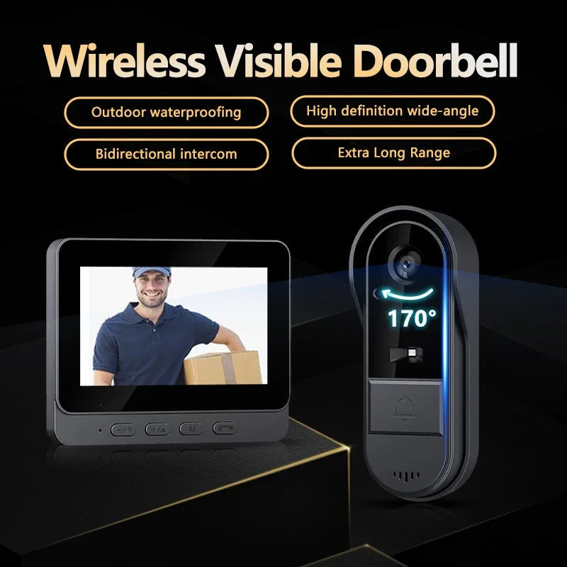 Smart Home Video Doorbell with Intercom & Night Vision