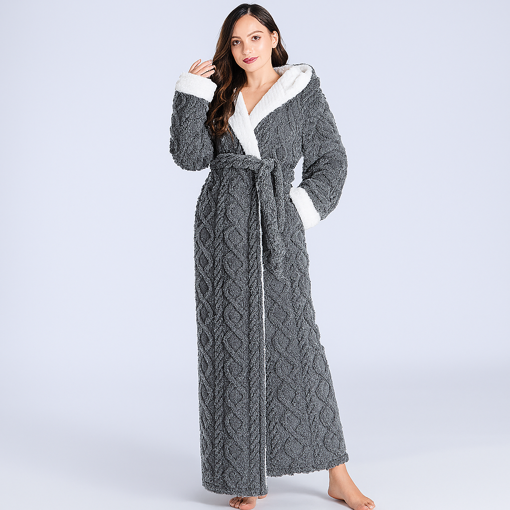 Luxurious Hooded Fleece Robe for Cozy Comfort